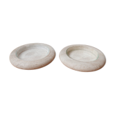 Travertine and glass bowls