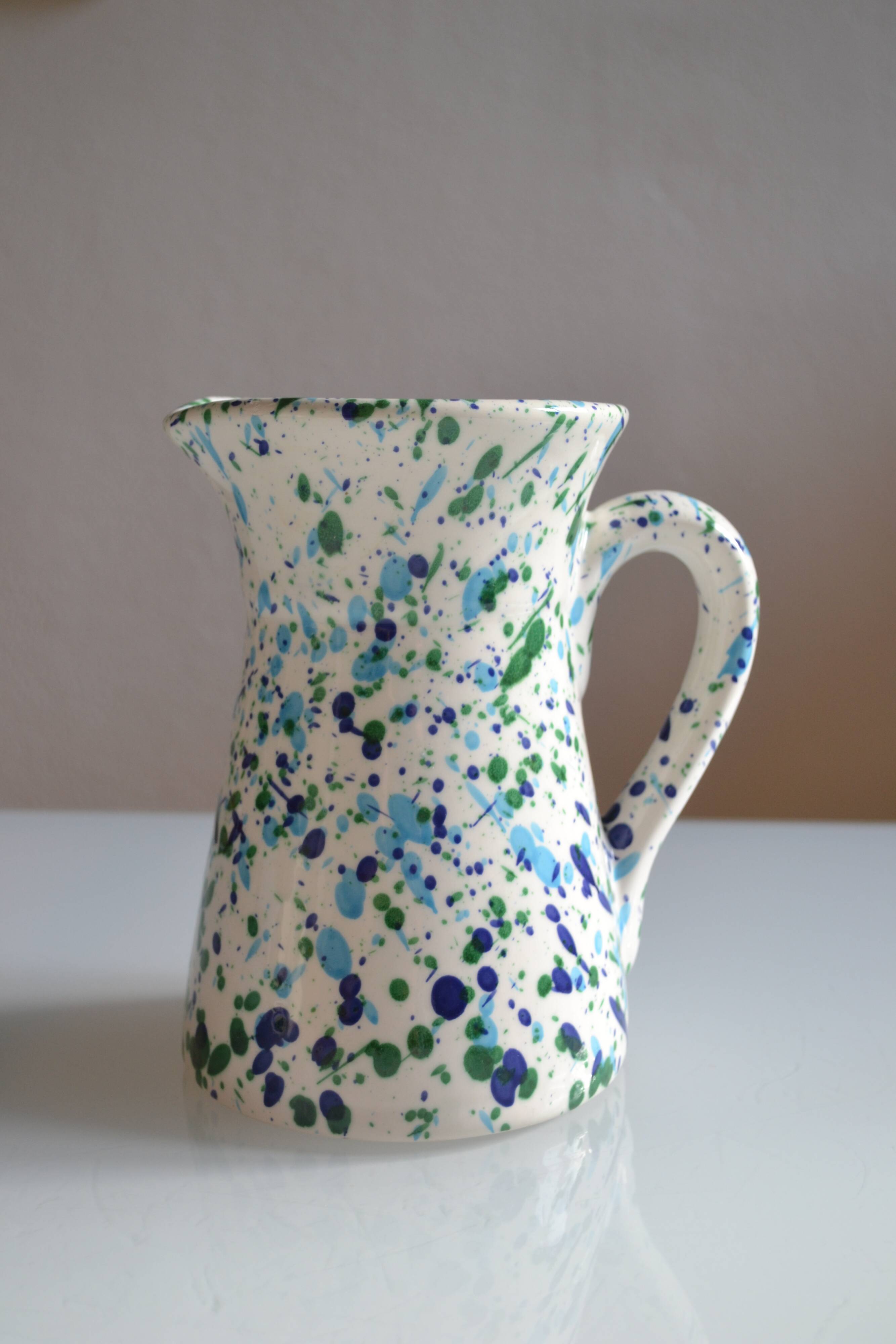 Pichet céramique émaillée à décor tacheté Provence France