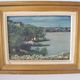 Old oil on cardboard of a marine and coastal landscape signed H. Walter.
