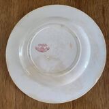 Old flat plate in Terre de Fer earthenware stamped Gien, Fleurette model.