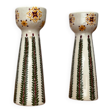 Bougeoirs en céramique vintage, années 1970, lot de 2