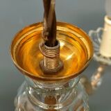 Small Venetian chandelier, three-burner twisted blown glass 1950s - Brass, Glass