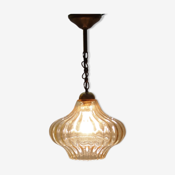 Suspension Amber/vintage/ball chandelier