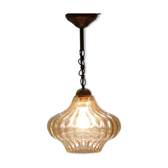 Suspension Amber/vintage/ball chandelier