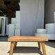 Coffee table in blond teak quadripod