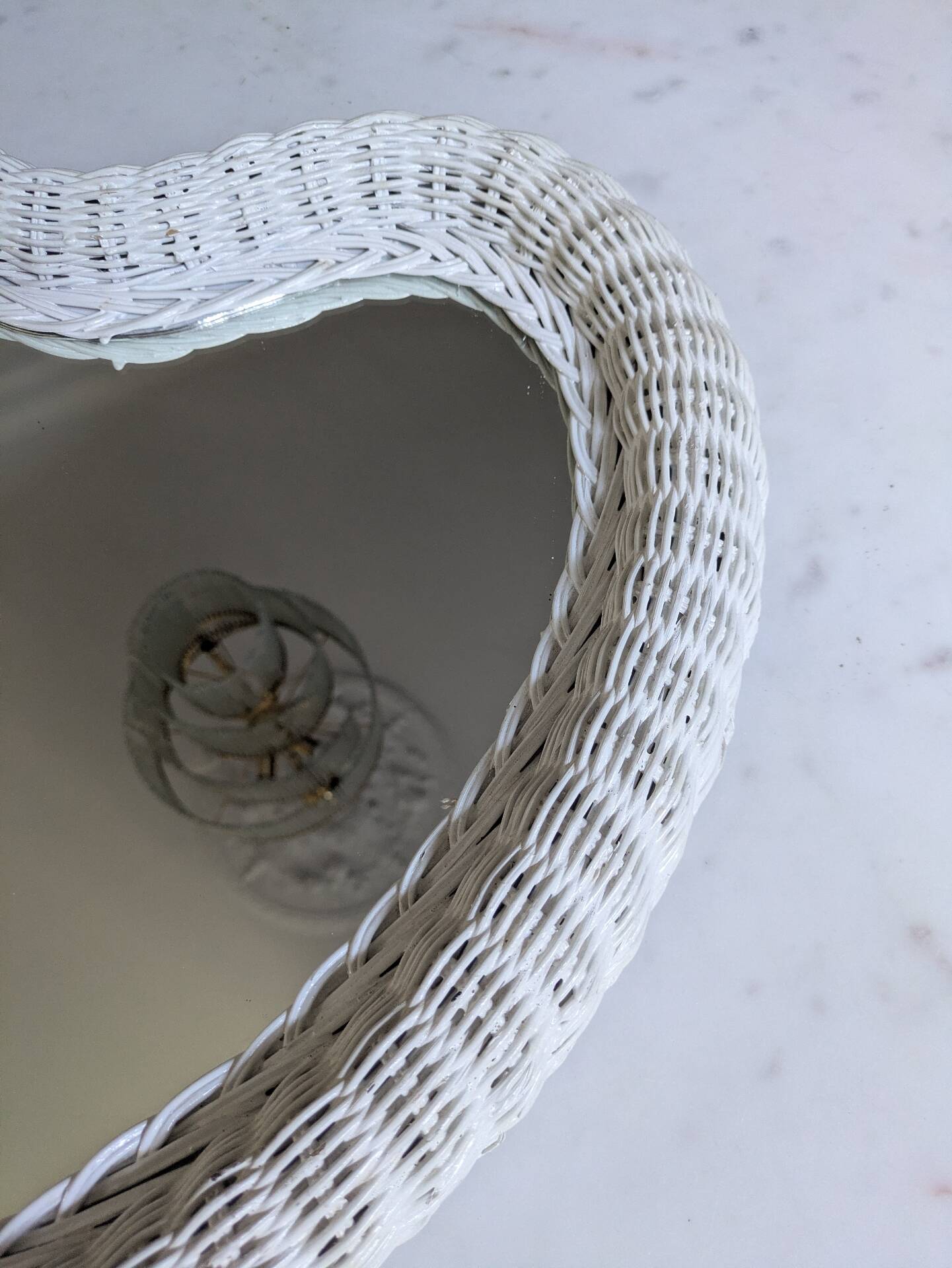 Vintage 80s rattan mirror