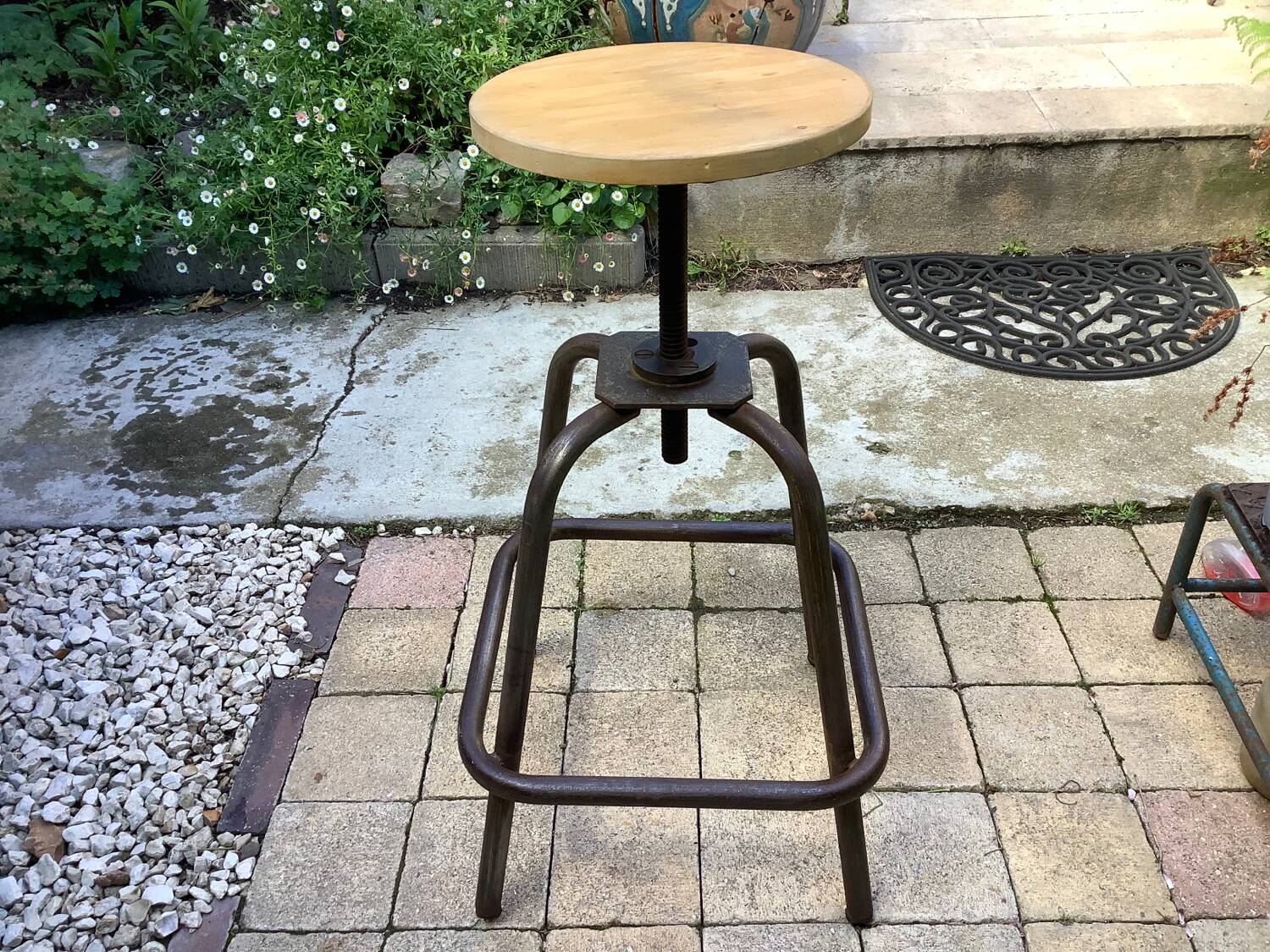 Tabouret d’atelier industriel vintage