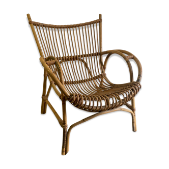 Fauteuil en rotin – années 60