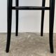 Pair of high canne stools or black curved wooden bar chairs, 1970