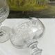 2 antique champagne glasses in engraved glass