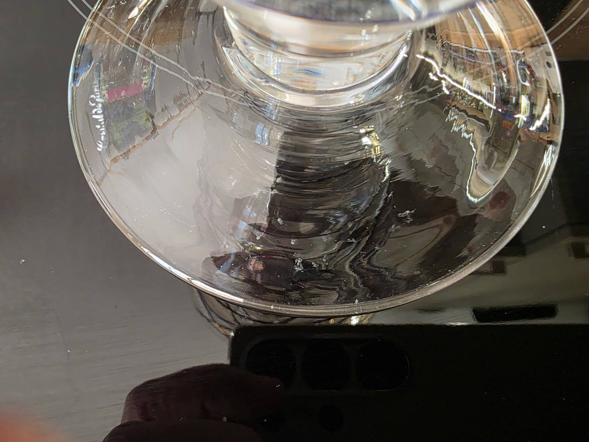 Large carafe / Jug in Paris crystal with stained glass decoration signed H 30 cm