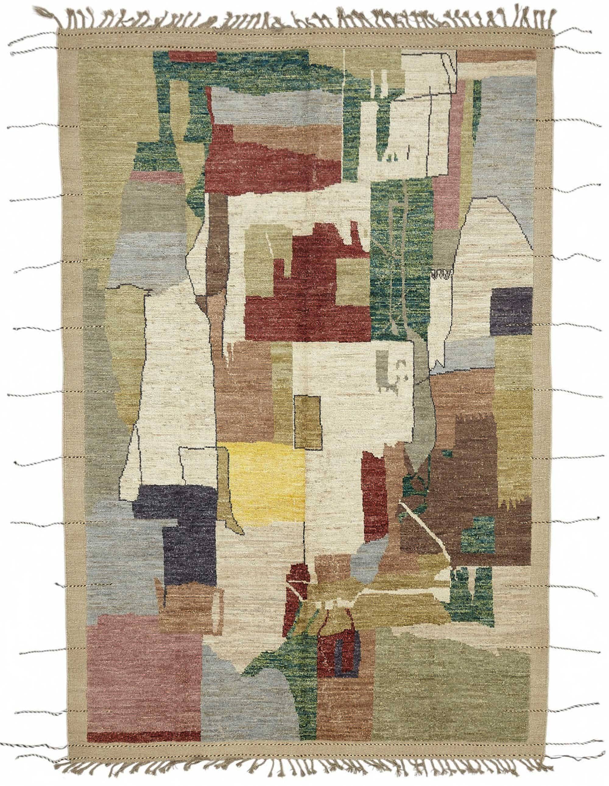 Handmade Turkish One of a Kind 203 cm x 310 cm Multicolor Wool Carpet