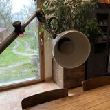 Old industrial lumina lamp from telescopic articulated factory workshop "year 50.