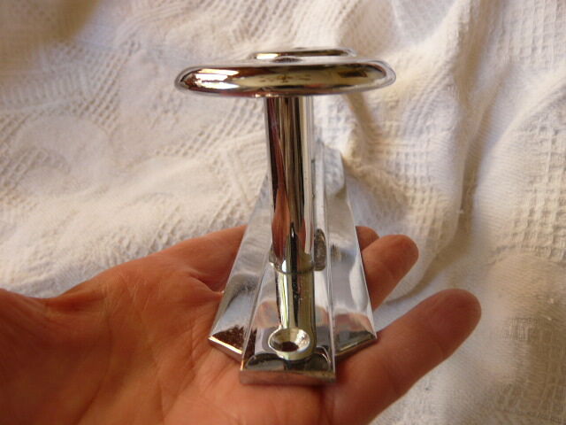 Wall coat rack in chromed metal 2 vintage hooks