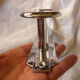 Wall coat rack in chromed metal 2 vintage hooks