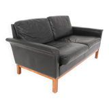 Scandinavian 2-seater leather sofa, Sweden, 1950