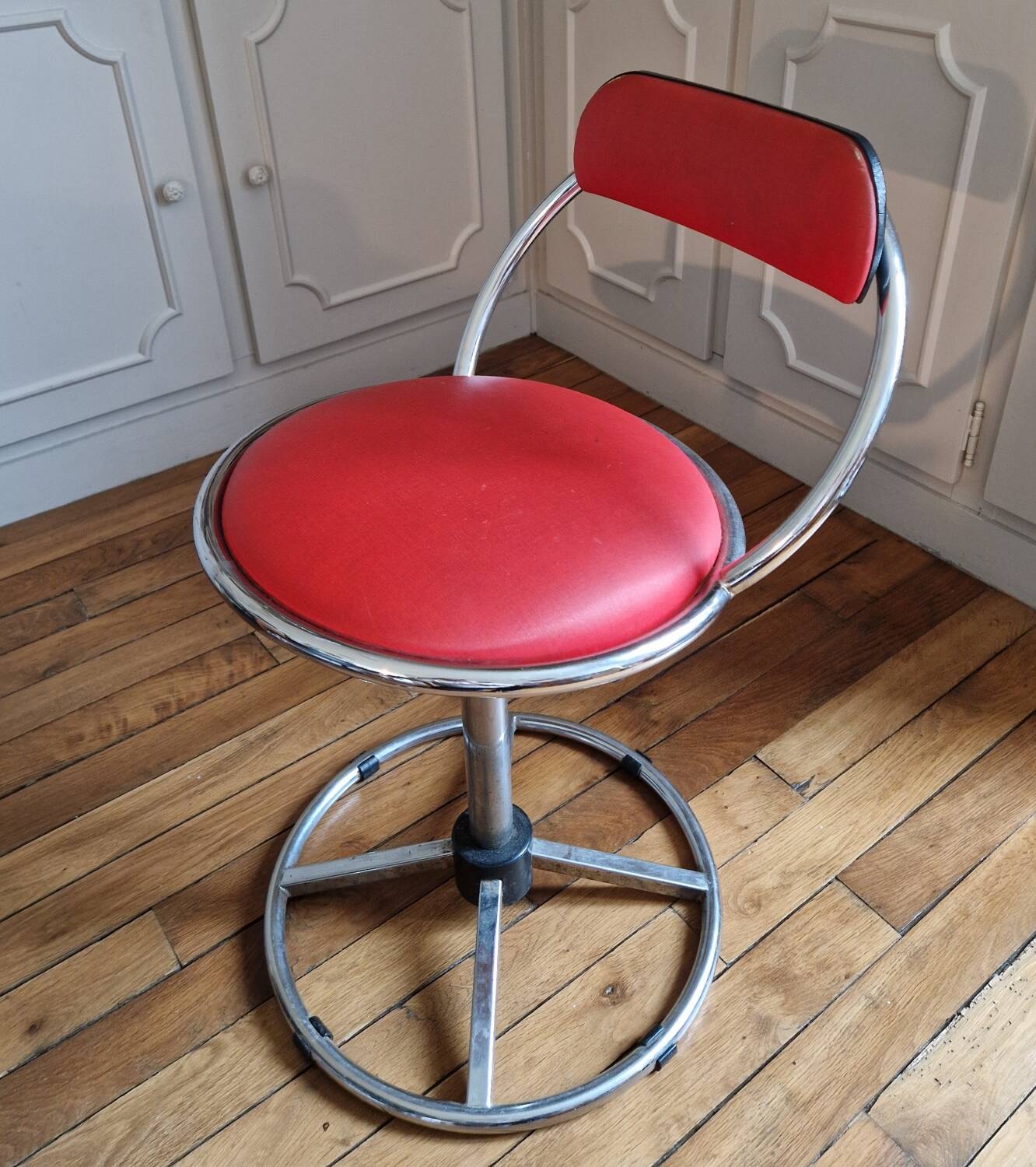 Vintage 70s Art Deco Jazz Style Stool Seat