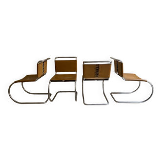 Set of 4 MR chairs by Mies Van der Rohe for Knoll