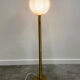 Large 1970s Italian brass floor lamp with swirled Murano glass globe — Sculptura