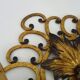 Large pair of Italian wall sconces in gilded wrought iron, 3 lights. 50