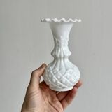 White opaline glass soliflore vase