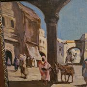 Antique Painting Oriental Scene, 1900s