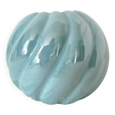 80s pearly blue ball vase