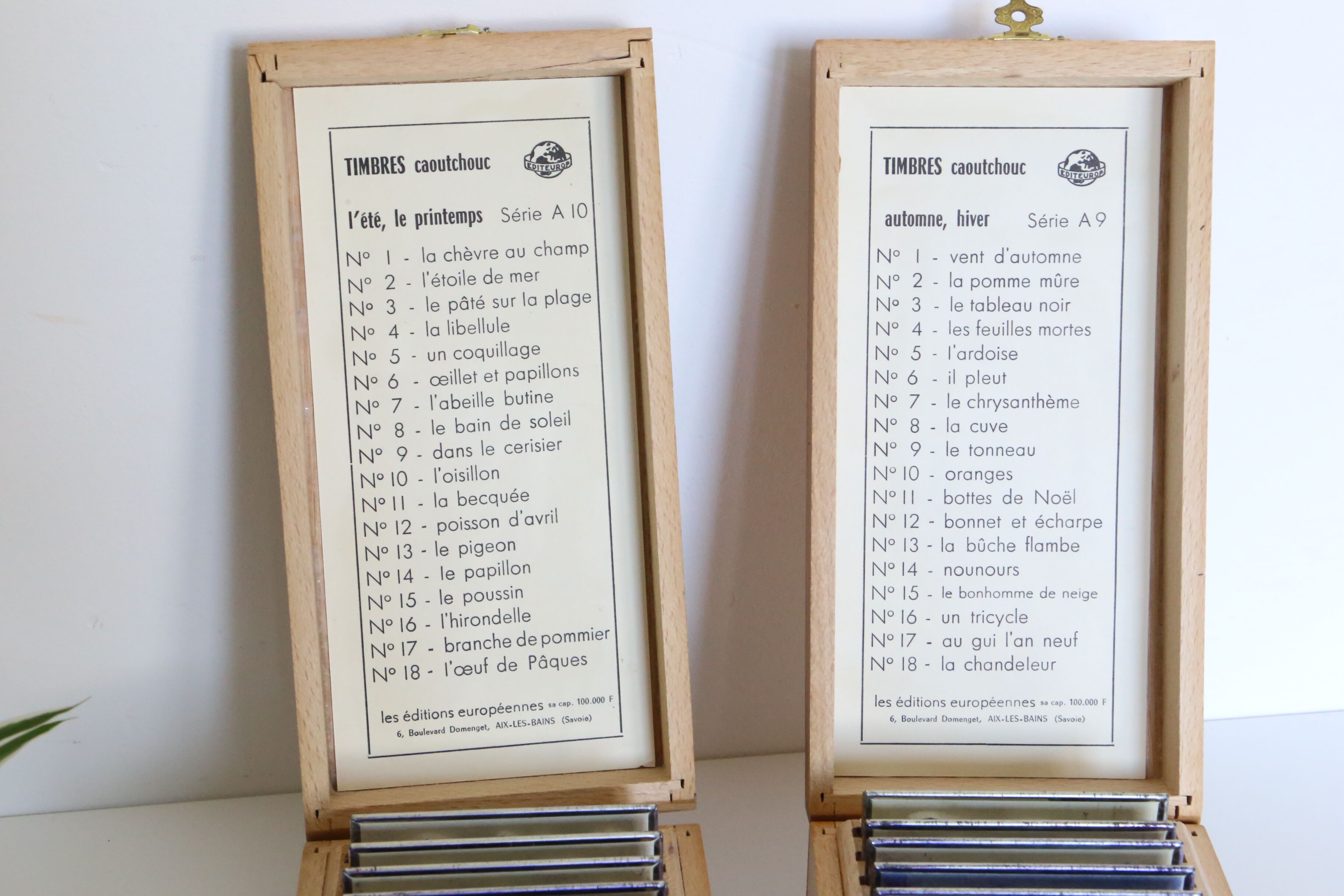 Stamp boxes, stamps, school, theme the4 seasons