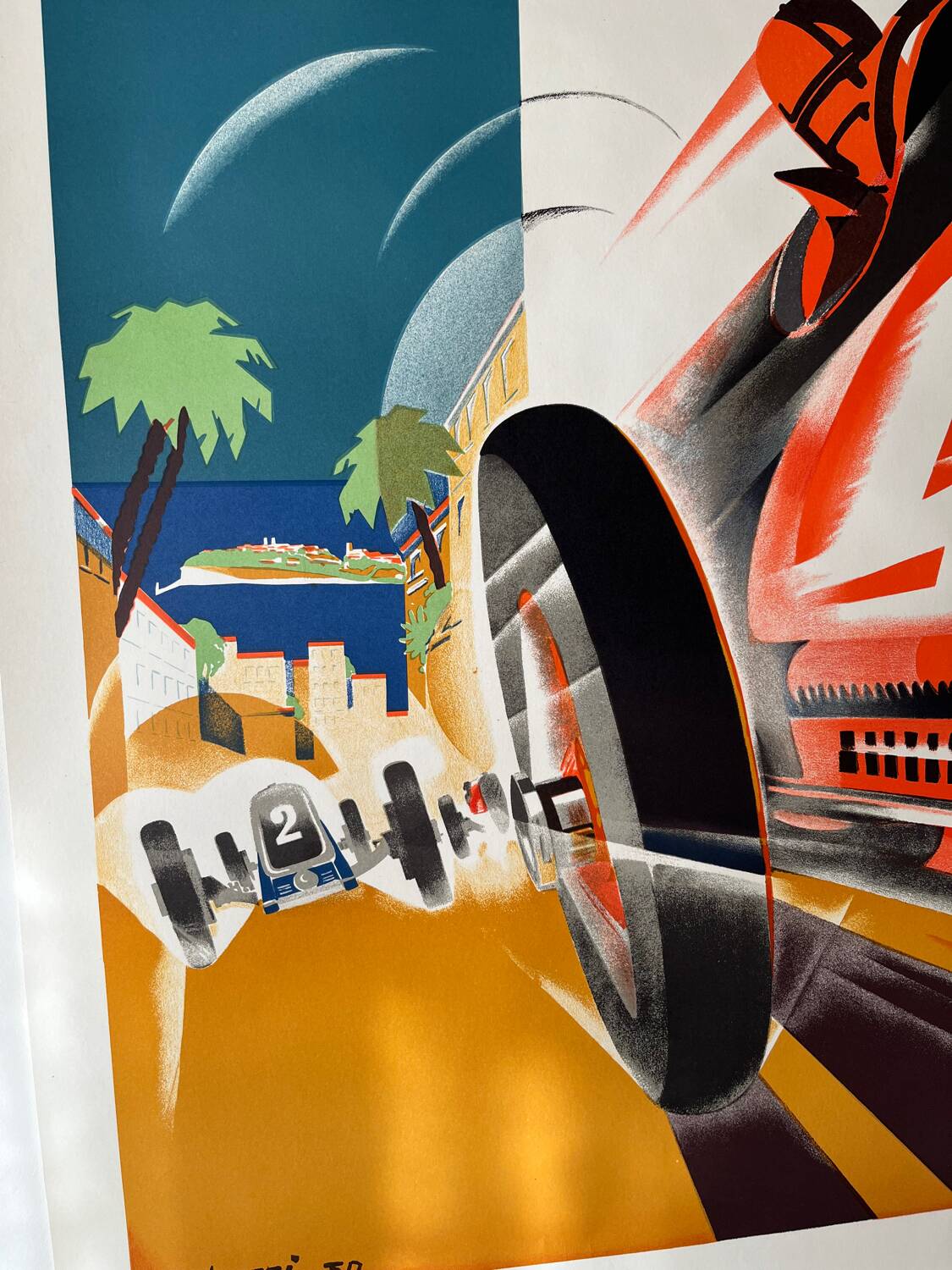 Lithograph of the 1931 Monaco Grand Prix