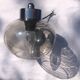 2 appliques globe, verre fumé