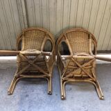 Vintage rattan armchairs 70s