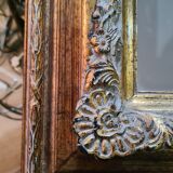 Mirror wood patina gold 58x70