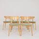 Dining room chairs set of 6 sage green Scandinavian design