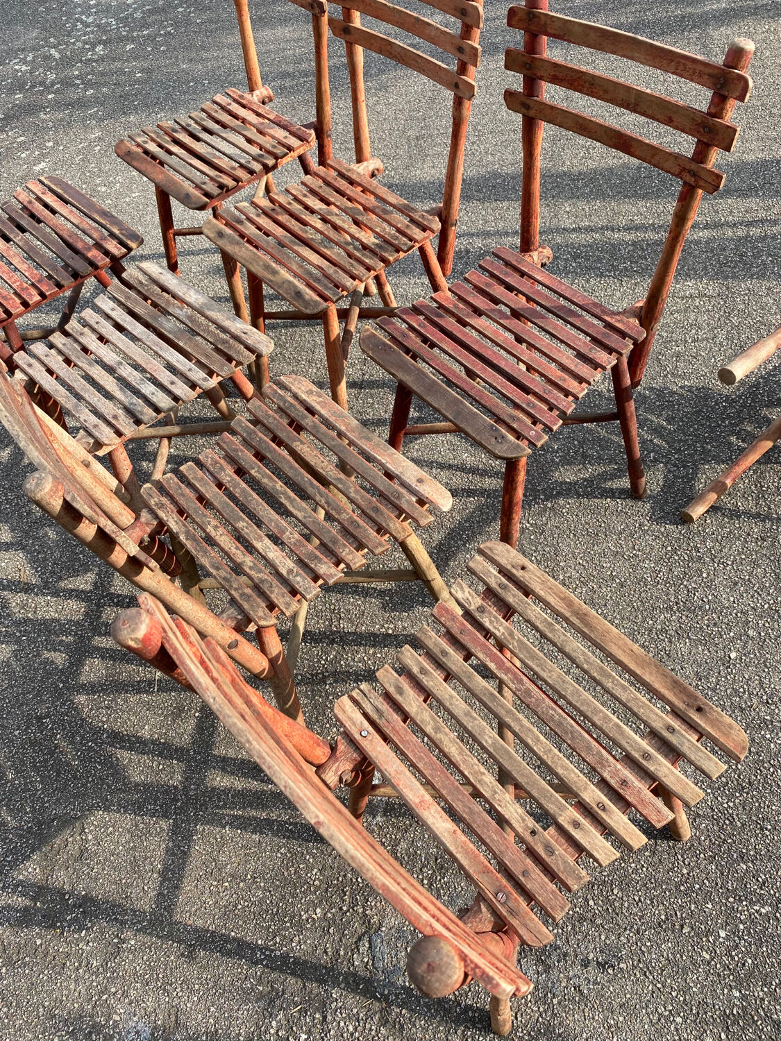 Set of 8 guinguette chairs 1920