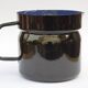 Vintage enameled sheet metal milk jug with lid for boiling milk - 1950s