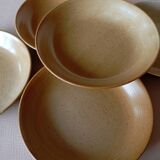 6 CNP Village stoneware skullcap plates