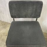 Pair of chrome and velvet chairs
