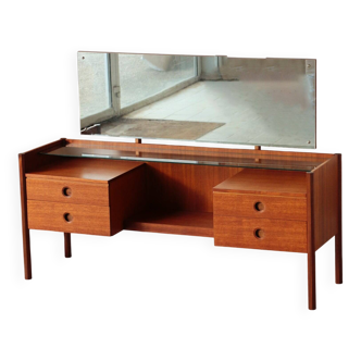 Coiffeuse Design Wrighton en Teck - Vintage Années 60 - Piètement Hexagonal