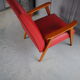 Fauteuil en skaï rouge années 60