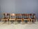 Mid-Century Brown and Birch Stacking Chairs set of 5