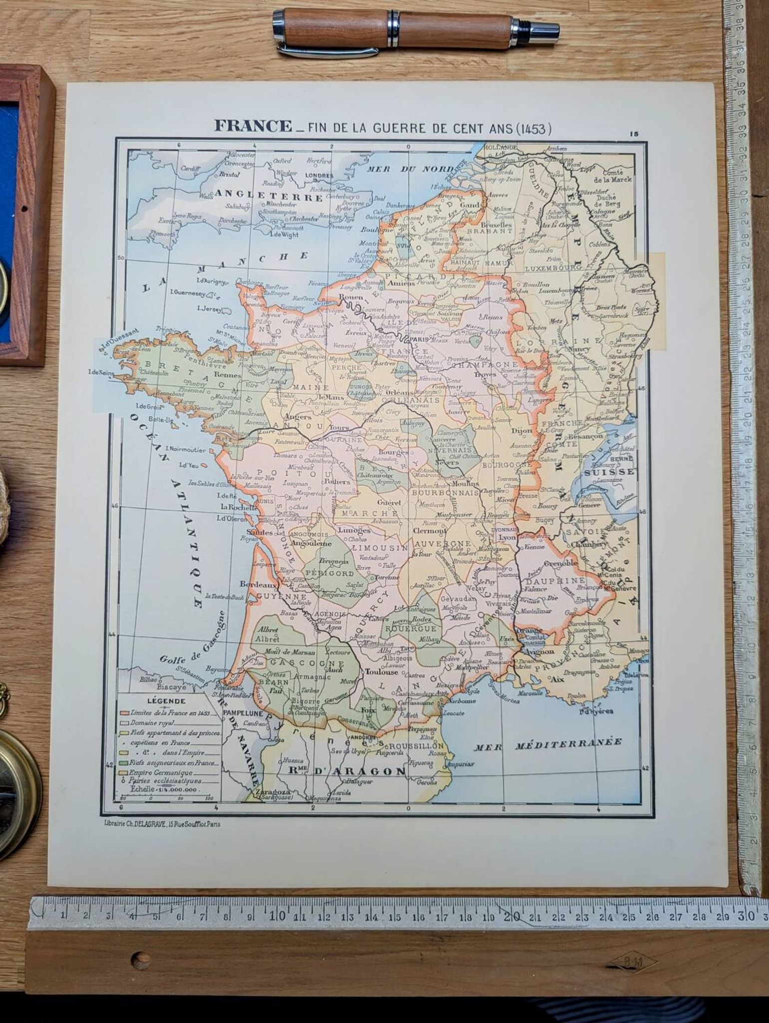 Printed in 1900, France in 1453. Original Authentic Vintage.