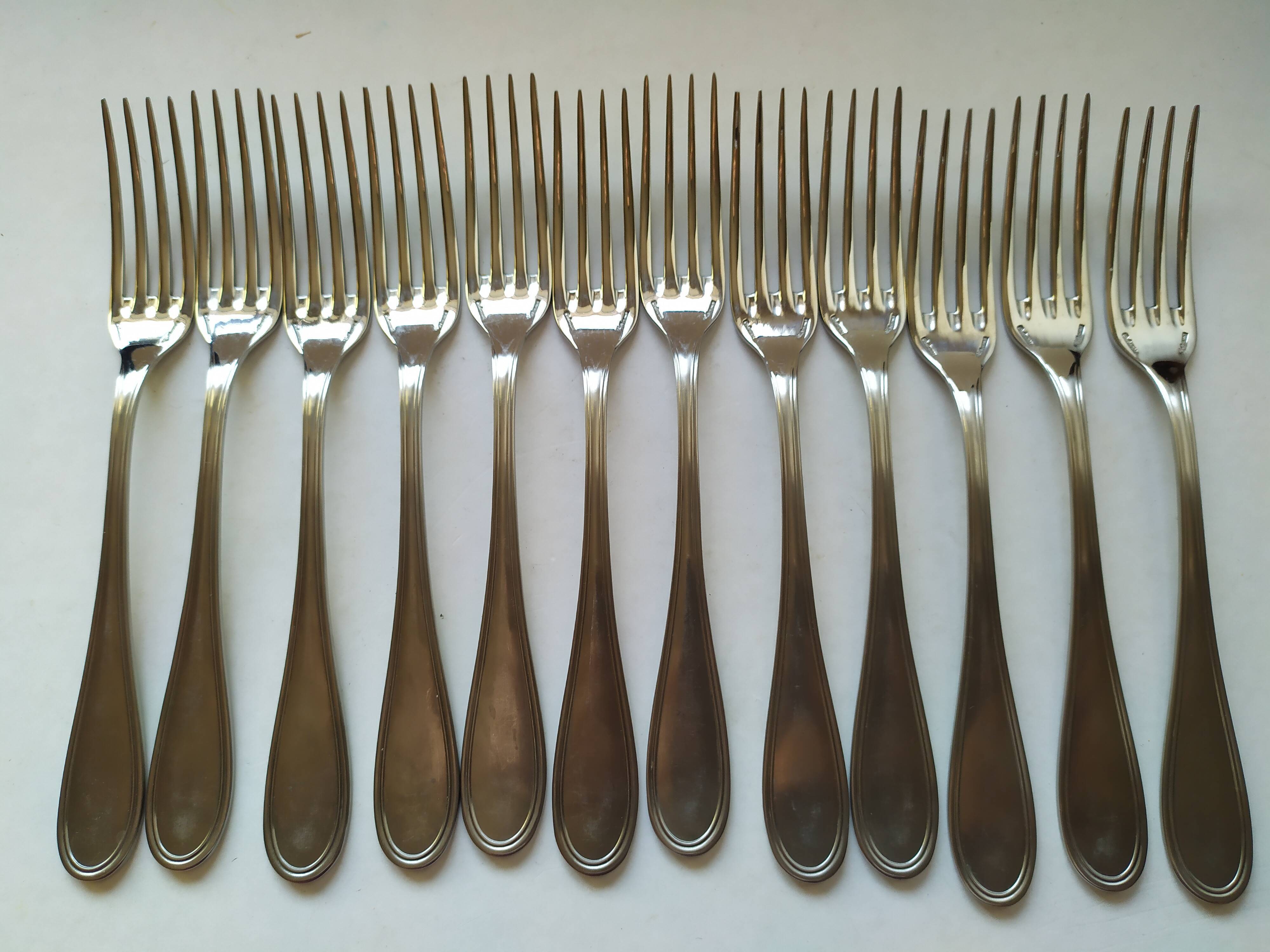 menagere 12 forks 12 large spoonfuls Cabanna 16/10th france