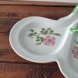Flat, servant floral decorations in limoges porcelain