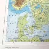 Vintage map Scandinavia Norway Sweden Finland 43x43cm from 1950