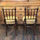 2 velvet seated bistro chairs