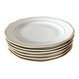 White and gold dessert plate