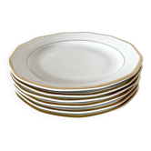 White and gold dessert plate