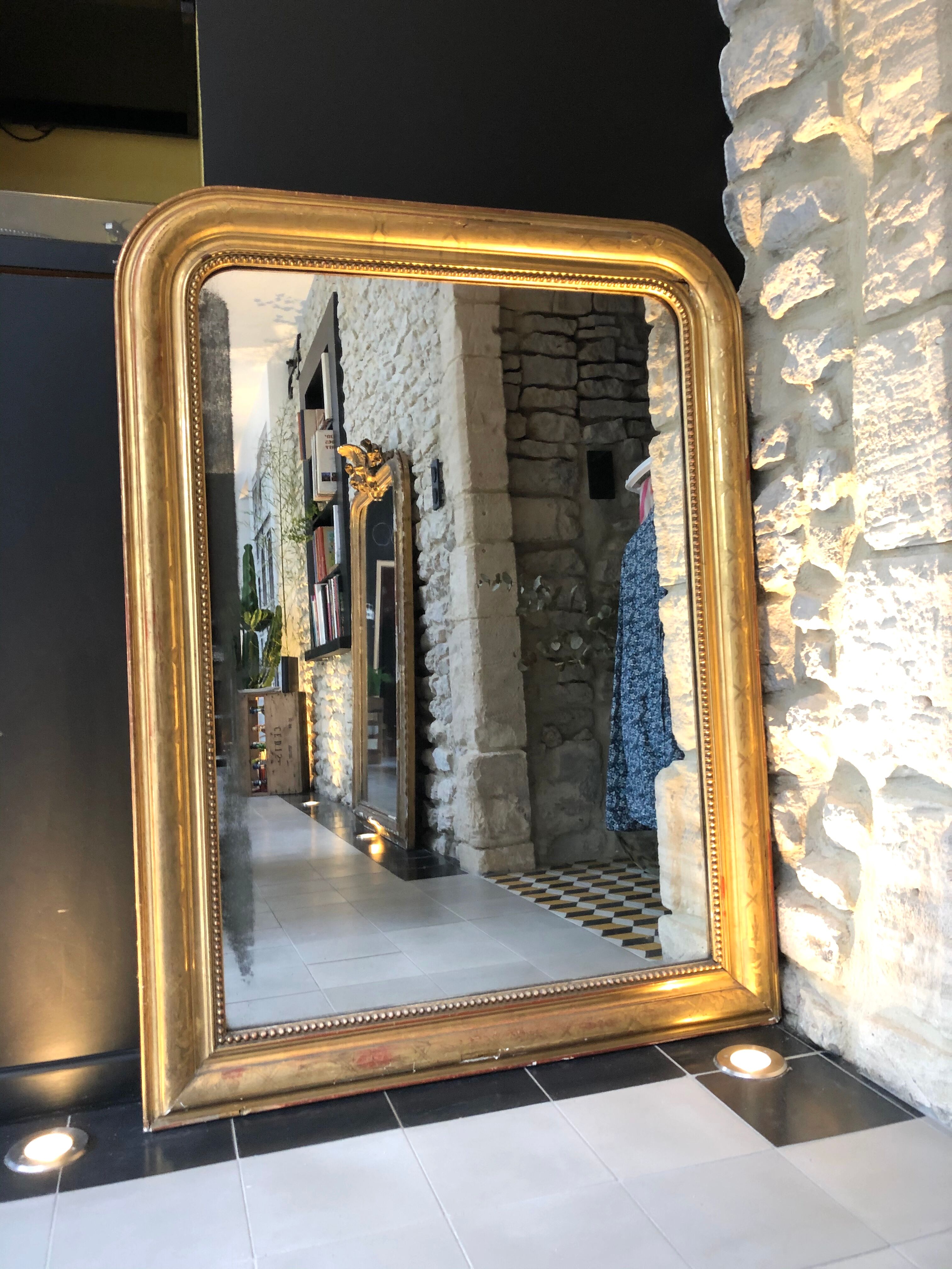 Louis Philippe mirror with gold leaf