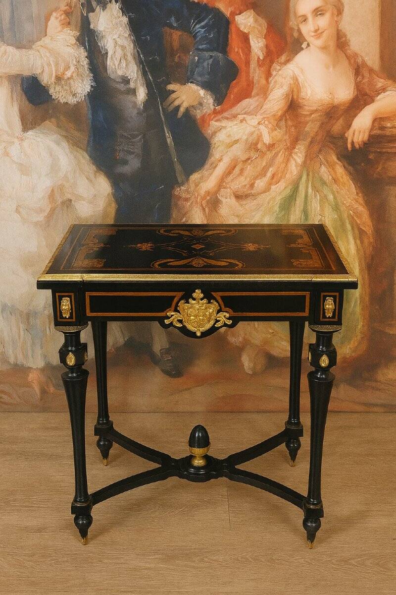"Boulle" courtesy table from the Napoleonic III era in marquetry.