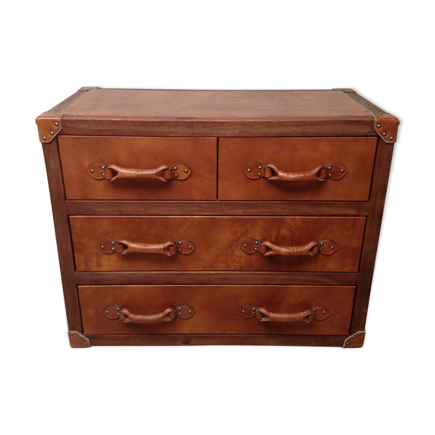 Wooden and leather dresser